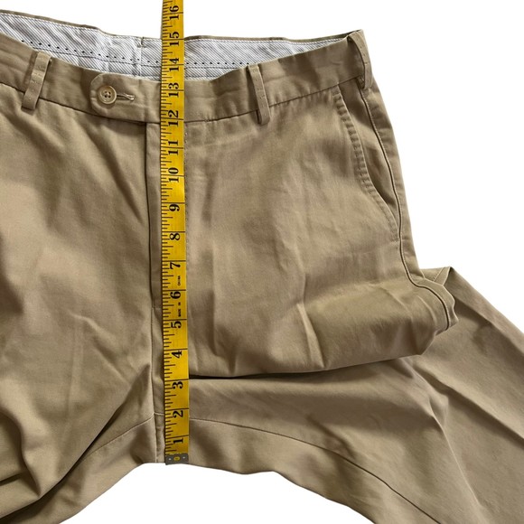 Peter Millar Chino Golf Pant Khaki Tan Pima Cotton Flat Front Straight Leg 34x28 - Picture 9 of 10